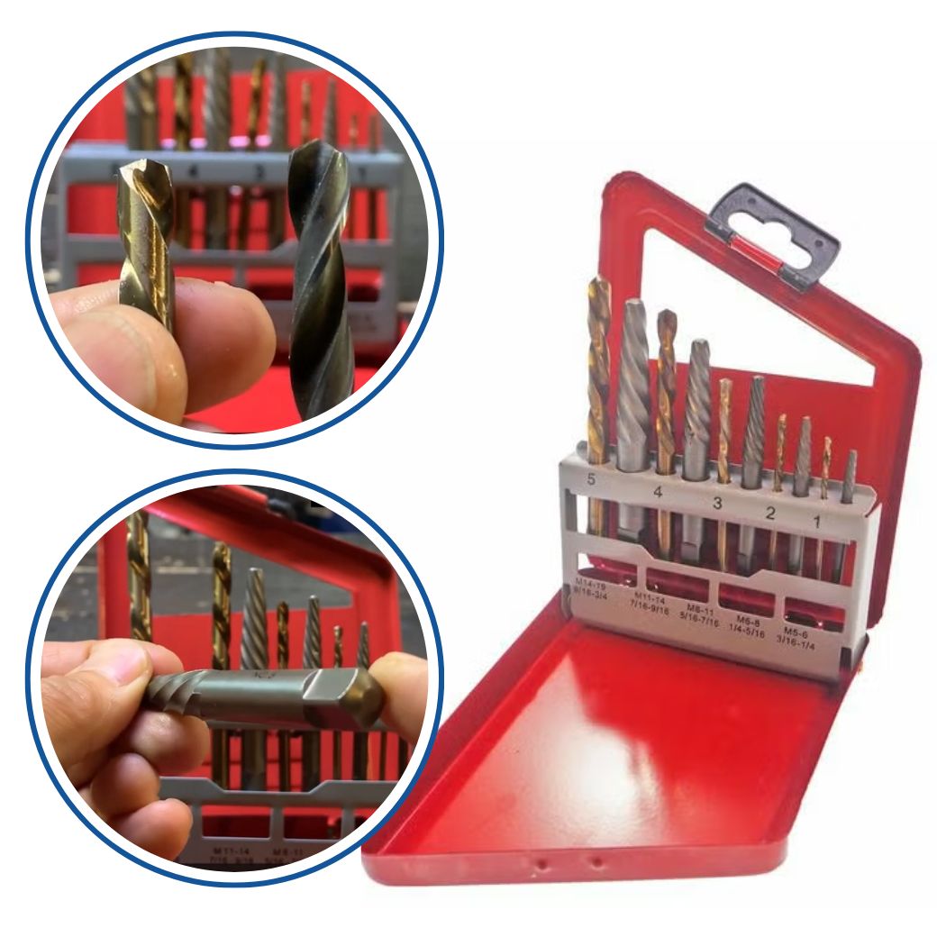 RIDGE 10pc エキストラクター＆逆回転ドリルセット【42％OFF】