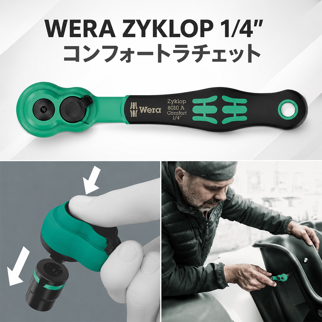 ③WERA ZYKLOP 1/4 コンフォートラチェット(レバー式) 005600【25％OFF】