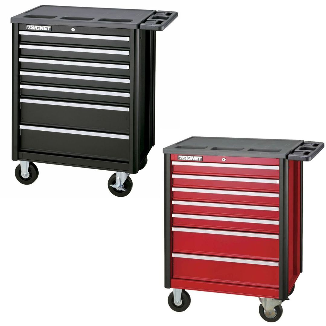SIGNET ヘビーローラーキャビネット7段（ブラック／レッド）【33％OFF】
