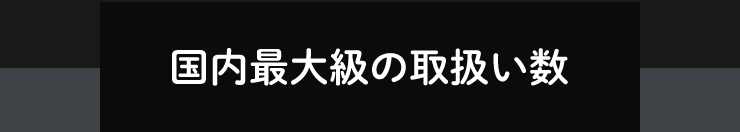 国内最大級の取扱い数